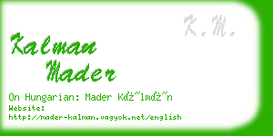 kalman mader business card